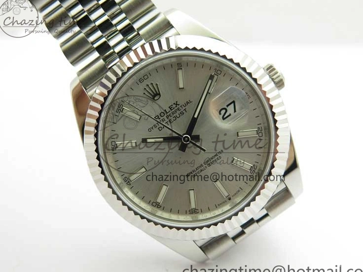 MiroTime 0101 SoftTouch DateJust 41 126334 ZF 1:1 Best Edition 904L Steel Silver Dial Stick Marker on Jubilee Bracelet A 2437